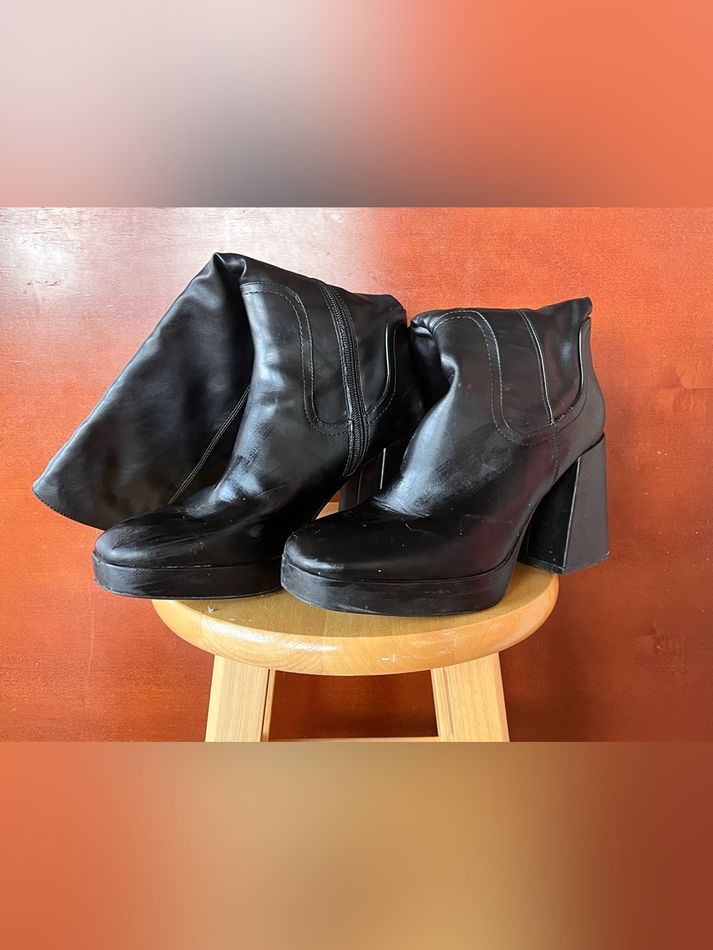 Pull&Bear Black Knee-High Platform Boots